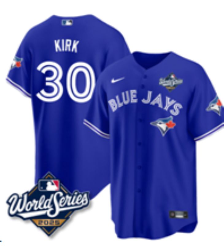 Men 2025 Nike Toronto Blue Jays #30 Kirk blue Game MLB Jersey 01